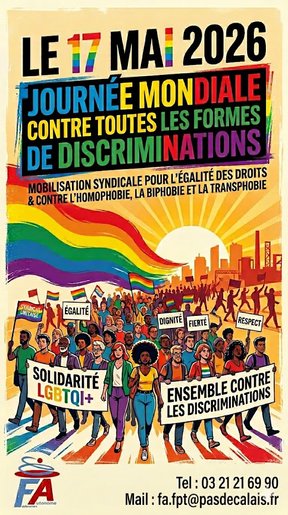 Lire la suite à propos de l’article 17 MAI 2026 – JOURNÉE INTERNATIONALE DE LUTTE CONTRE LES DISCRIMINATIONS
