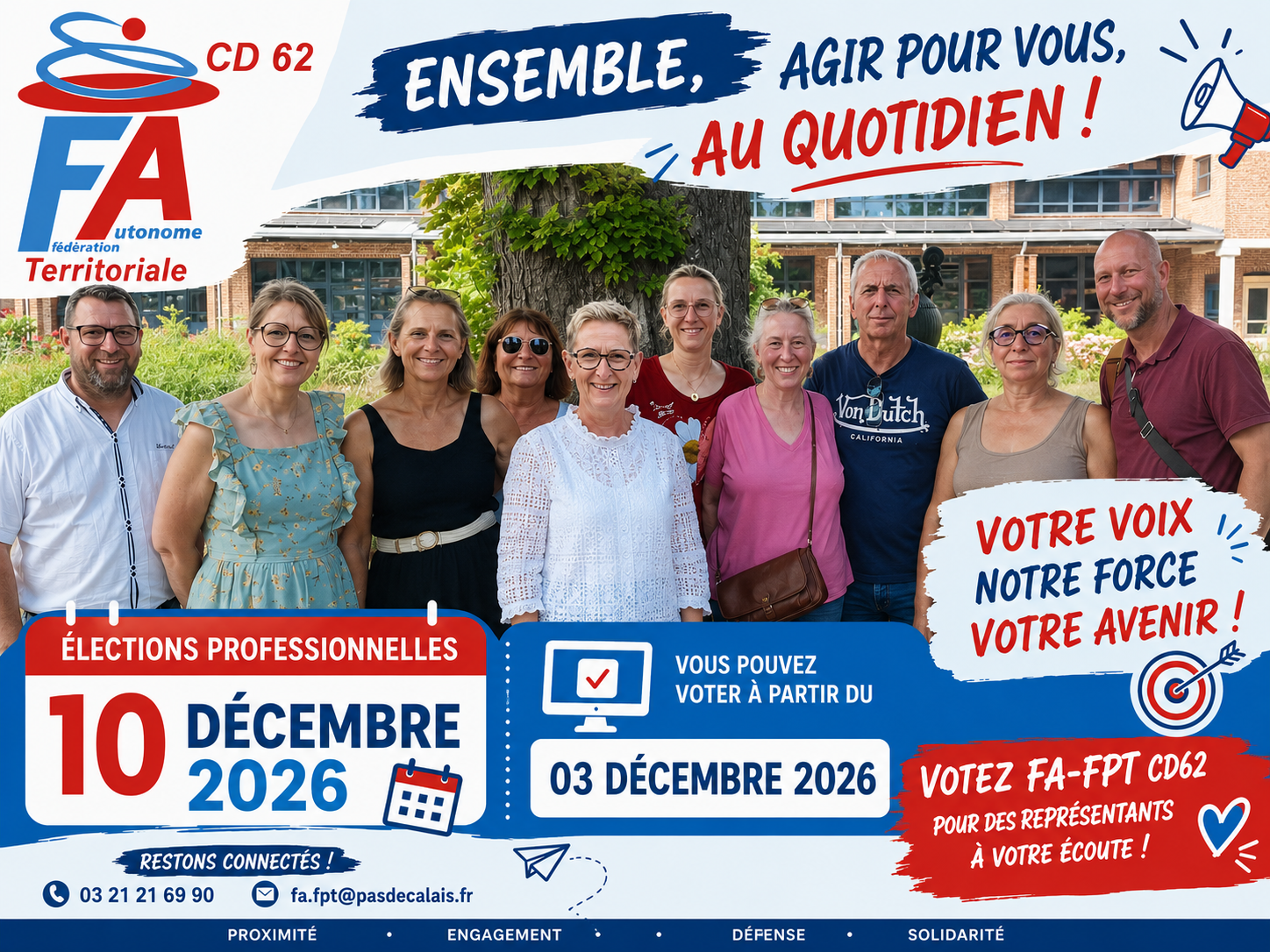 Lire la suite à propos de l’article Un nouveau bureau syndical et une nouvelle dynamique à la FA-FPT CD62